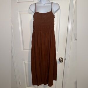 Old Navy Chocolate Brown Smocked Dress